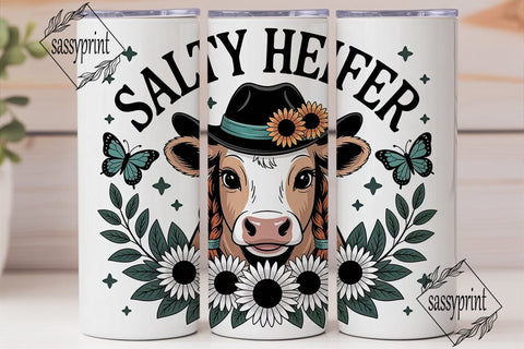 Salty Heifer 20oz Tumbler Wrap Sublimation sassyprint 