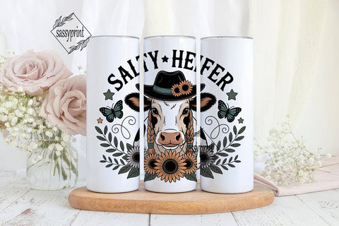 Salty Heifer 20oz Tumbler Wrap Sublimation sassyprint 