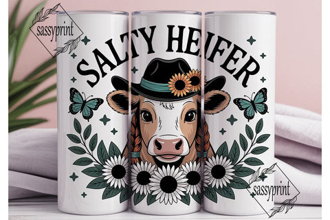 Salty Heifer 20oz Tumbler Wrap Sublimation sassyprint 