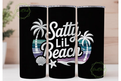 Salty Lil Beach 20oz Tumbler Wrap Sublimation PixelChick 