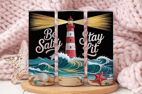 Salty Lit Lighthouse 20oz Tumbler Wrap Sublimation DesignSVG 