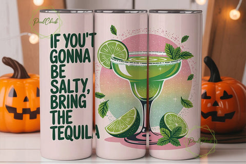 Salty Margarita Tumbler Wrap Sublimation PixelChick 