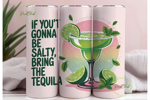 Salty Margarita Tumbler Wrap Sublimation PixelChick 