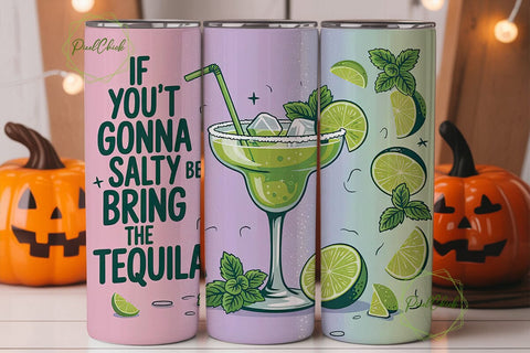 Salty Margarita Tumbler Wrap Sublimation PixelChick 