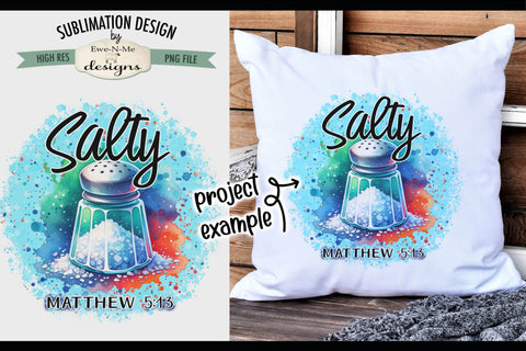 Salty Matthew 5:13 Salt Shaker Sublimation Design - PNG File Sublimation Ewe-N-Me Designs 