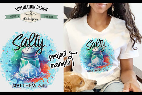 Salty Matthew 5:13 Salt Shaker Sublimation Design - PNG File Sublimation Ewe-N-Me Designs 