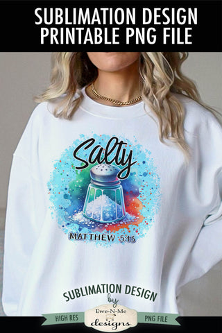 Salty Matthew 5:13 Salt Shaker Sublimation Design - PNG File Sublimation Ewe-N-Me Designs 