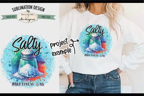 Salty Matthew 5:13 Salt Shaker Sublimation Design - PNG File Sublimation Ewe-N-Me Designs 