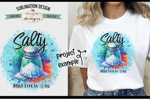 Salty Matthew 5:13 Salt Shaker Sublimation Design - PNG File Sublimation Ewe-N-Me Designs 