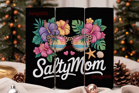 Salty Mom 20oz Tumbler Wrap Sublimation DesignSVG 
