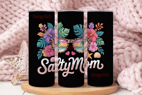 Salty Mom 20oz Tumbler Wrap Sublimation DesignSVG 