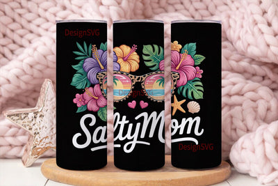 Salty Mom 20oz Tumbler Wrap Sublimation DesignSVG 