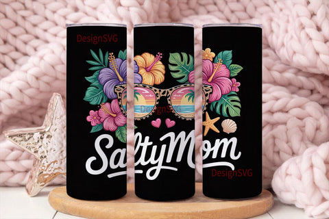 Salty Mom 20oz Tumbler Wrap Sublimation DesignSVG 