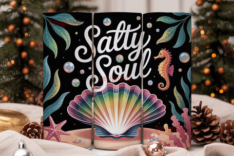 Salty Soul 20oz Tumbler Wrap Sublimation DesignSVG 