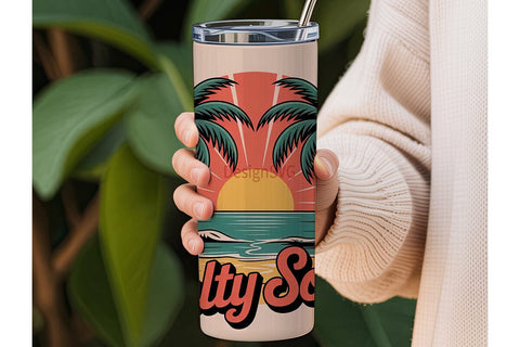 Salty Soul Beach Vibes 20oz Tumbler Wrap Sublimation DesignSVG 