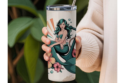 Salty Soul Mermaid 20oz Tumbler Wrap Sublimation DesignSVG 