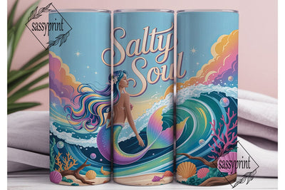 Salty Soul Mermaid Sunset 20oz Wrap Sublimation sassyprint 