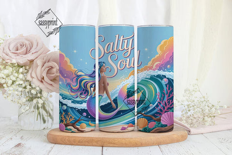Salty Soul Mermaid Sunset 20oz Wrap Sublimation sassyprint 