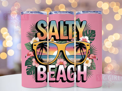 Salty Summer Shades 20oz Tumbler, Salty Beach Wrap, Beach Vibes PNG, 20oz Skinny Tumbler, Salty Summer Sublimation, Coastal Sunglasses Art, Beach Vacation Design, Tropical Summer Graphic Sublimation SvggirlplusArt 