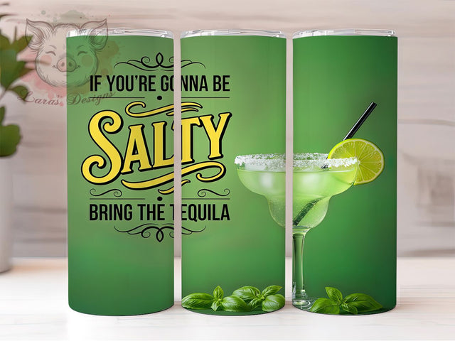 Salty Tequila Party Lover Tumbler, Funny Tequila Sublimation Design, Party Quote Tequila Art, 20oz Tequila Lover Tumbler, Whimsical Tequila Mug, Humorous Party Cup, Glitter Tequila Wrap Sublimation Lara' s Designs 