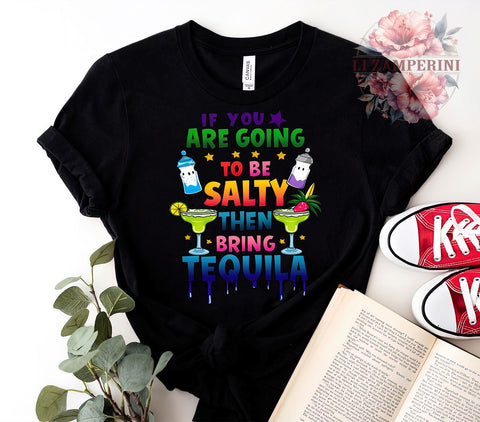 Salty Tequila PNG, Funny Quote Art, Digital Download, Sublimation Design, Drinking Humor, Party Decor, Cocktail Graphics, Humorous Printables Sublimation Li Zamperini 