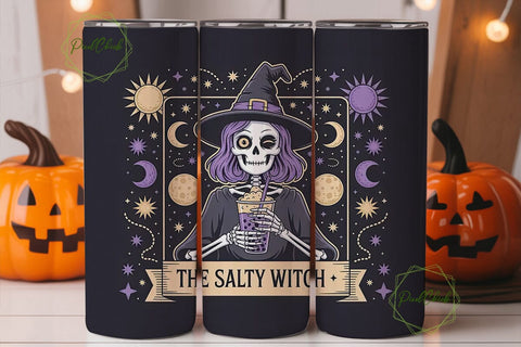 Salty Witch Boba Tumbler Wrap Sublimation PixelChick 