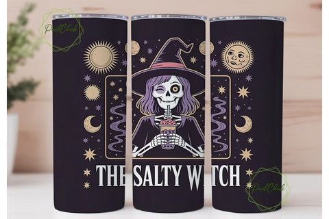 Salty Witch Boba Tumbler Wrap Sublimation PixelChick 