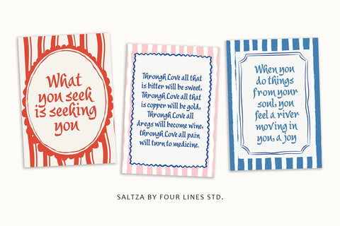 Saltza – A Decorative Handcrafted Font Font Four Lines Std. 