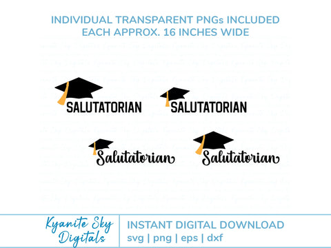 Salutatorian Graduation 2024 SVG bundle SVG Kyanite Sky Digitals 