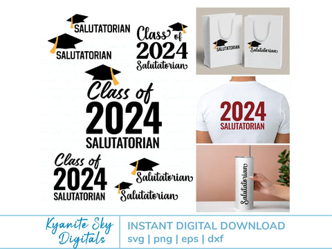 Salutatorian Graduation 2024 SVG bundle SVG Kyanite Sky Digitals 