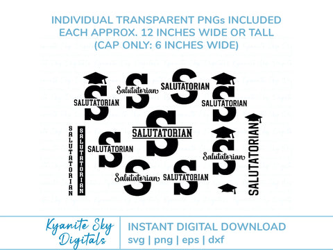 Salutatorian SVG Bundle vol.3 graduation cut files clipart SVG Kyanite Sky Digitals 