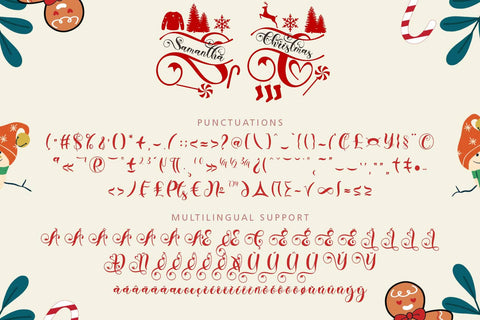 Samantha Christmas Monogram Font Prasetya Letter 