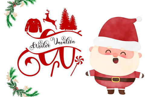 Samantha Christmas Monogram Font Prasetya Letter 