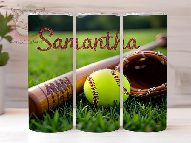 Samantha Softball 20oz Tumbler, Softball Tumbler, Samantha Design, 20oz Tumbler Wrap, Sports Gift, Personalized Softball, Custom Drinkware, Gift for Softball Players Sublimation Lara' s Designs 