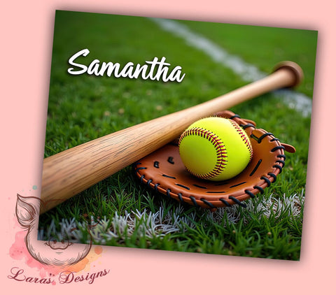 Samantha Softball 20oz Tumbler, Softball Tumbler, Samantha Design, 20oz Tumbler Wrap, Sports Gift, Personalized Softball, Custom Drinkware, Gift for Softball Players Sublimation Lara' s Designs 