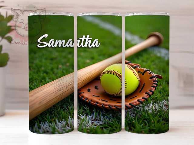 Samantha Softball 20oz Tumbler, Softball Tumbler, Samantha Design, 20oz Tumbler Wrap, Sports Gift, Personalized Softball, Custom Drinkware, Gift for Softball Players Sublimation Lara' s Designs 