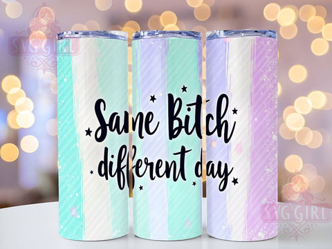 Same Bitch Tumbler, Different Day Design, Sarcastic Quote, 20oz Tumbler Wrap, Sublimation PNG, Digital Download, Funny Gift Sublimation SvggirlplusArt 