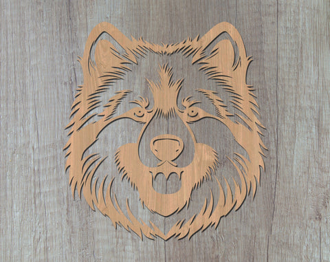 Samoyed Laser SVG Cut File, Samoyed Glowforge File, Samoyed DXF, Samoyed Wall Art SVG SVG HappyDesignStudio 