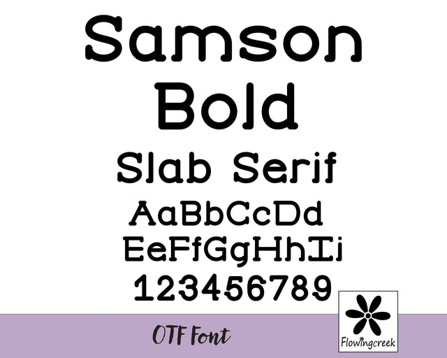 Samson Bold – Chunky Slab Serif Font | Cut Friendly | Commercial Use Font Flowingcreek 