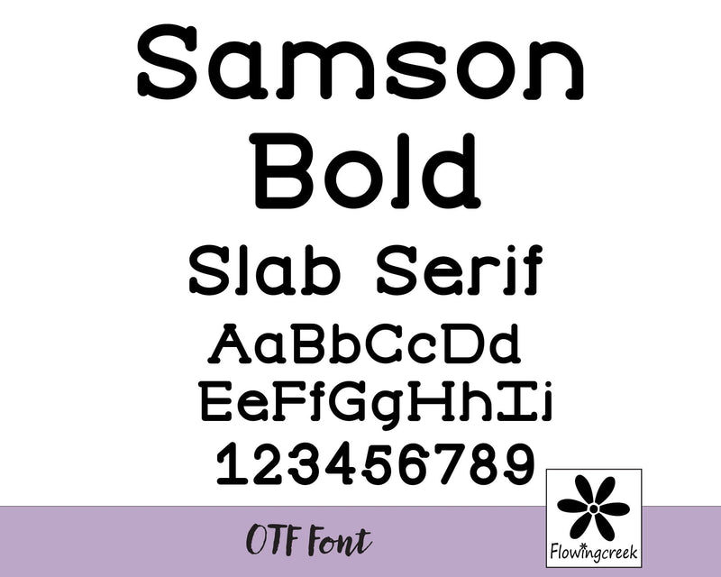Samson Bold – Chunky Slab Serif Font | Cut Friendly | Commercial Use Font Flowingcreek 
