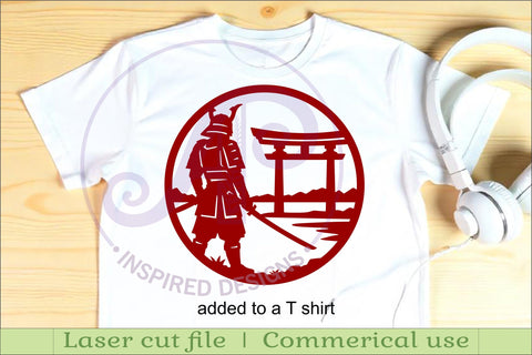 Samurai Wall Art SVG Laser Cut File, Japanese Warrior Torii SVG APInspireddesigns 