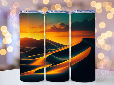 Sand Dune Desert Landscape Tumbler Wrap, 20oz Tumbler Sublimation, Minimalist Nature Design, Golden Dunes Art, Boho Aesthetic Tumbler, Sunset Desert Scene Sublimation SvggirlplusArt 