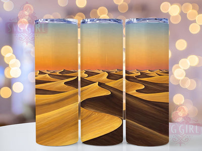 Sand Dune Desert Landscape Tumbler Wrap, 20oz Tumbler Sublimation, Minimalist Nature Design, Golden Dunes Art, Boho Aesthetic Tumbler, Sunset Desert Scene Sublimation SvggirlplusArt 