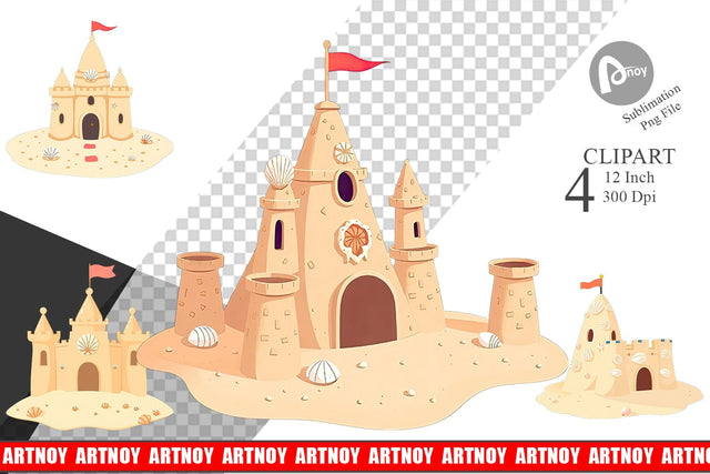 Sandcastle Clipart Sublimation artnoy 