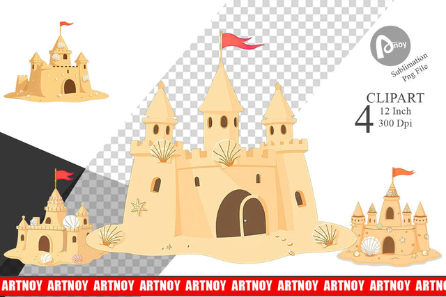 Sandcastle Clipart Sublimation artnoy 