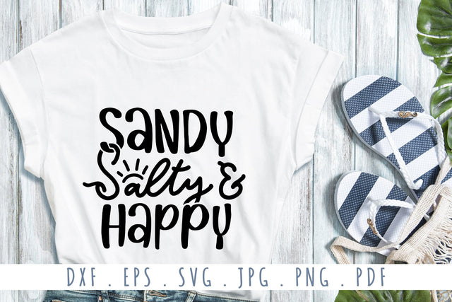 Sandy Salty Happy Quotes SVG Cut Files SVG dapiyupi store 