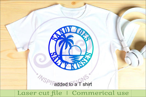 Sandy Toes Salty Kisses SVG Beach Sign, Coastal Wall Art SVG APInspireddesigns 