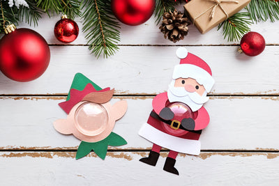 Santa and Elf Face Candy Dome Holder SVG Duo 3D Paper Risa Rocks It 
