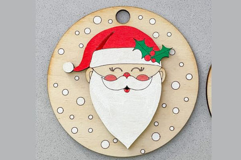 Santa and Mrs. Claus Ornaments Laser SVG File SVG Crafting With Brenna 