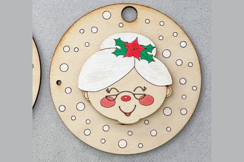 Santa and Mrs. Claus Ornaments Laser SVG File SVG Crafting With Brenna 